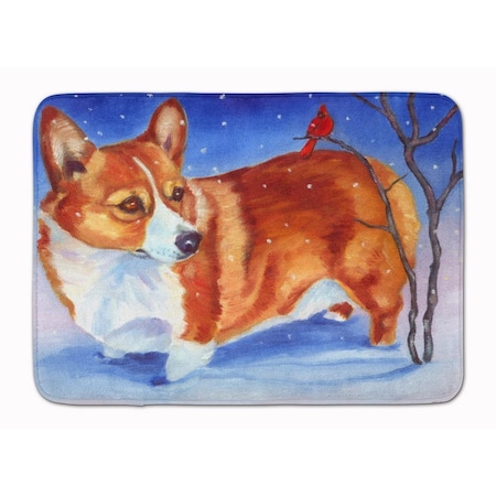 Carolines Treasures Corgi Cardinal Buddy Machine Washable Memory Foam Mat 7411RUG